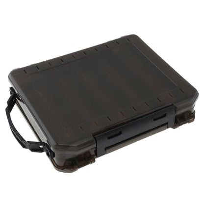 Double Sided Fishing Lure Tackle Box with Handheld, 10 Compartments Bait Storage Box Container, Fishing Tackle Accessory Case (7.8 x 6.6 x 1.9 inch)