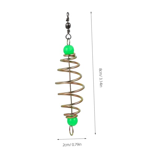 Toddmomy 12Pcs Carp Fishing Bait Cages, Carbon Steel Spring Feeder with Luminous Beads, Bait Holder for Night Freshwater Saltwater Fishing