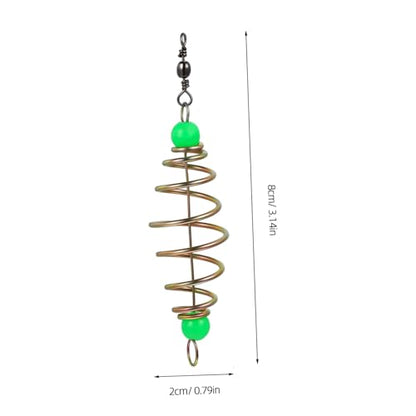 Toddmomy 12Pcs Carp Fishing Bait Cages, Carbon Steel Spring Feeder with Luminous Beads, Bait Holder for Night Freshwater Saltwater Fishing