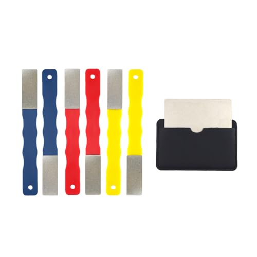 DMD Mini Diamond Sharpening File Set, 6PCS Portable Knife Sharpener Kit with Color-Coded Grits (#220/#400/#600) for Kitchen Knives, Garden Tools, Fishing Hooks & Outdoor Gear