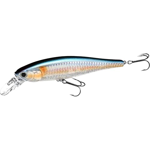 LUCKY CRAFT Pointer 100SP, Jerkbait Side by Side Action Tournament Winning Perfect Wobbling Freshwater Lake Bass Fishing Champion Bait - color: MS American Shad