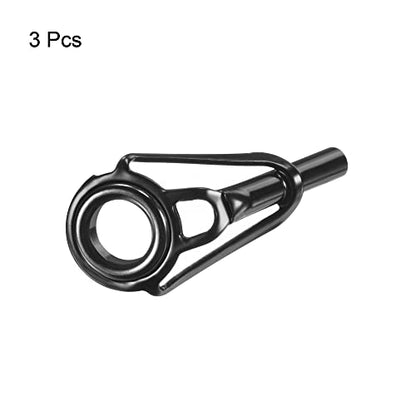 PATIKIL Tube Dia Fishing Rod Tips Repair Kit, Stainless Steel Black Guide Ring for Fishing - size: 2.4mm