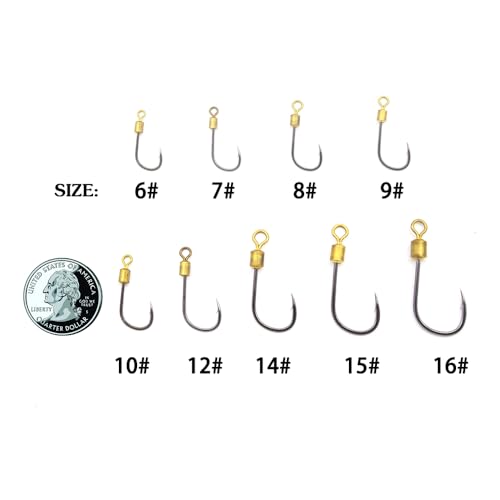 Fishing Hook with Leader,5 Hooks Fishing Rig-7 Strands Nylon Coated Fishing Leader with Swivle,Snap,Hooks - size: 15#