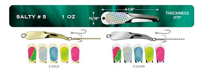 IRON DECOY Salty Fishing Lure Spoon, Saltwater, Casting, Trolling, Jigging, Seatrout, Striped Bass, Mackerel, Snook, Tarpon, Bluefish, Salmon - color: Gold, size: 1 OZ