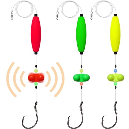 Dovesun Pre-Tied Catfish Rig System, 23 Inch 55LB Santee Cooper Catfish Float Rig with Adjustable EVA Slip Float and High Carbon Circle Hooks 5/0 6/0 8/0, Ready-to-Fish for River and Bank Fishing - color: Cigar Float-6/0Hook * 3PCS
