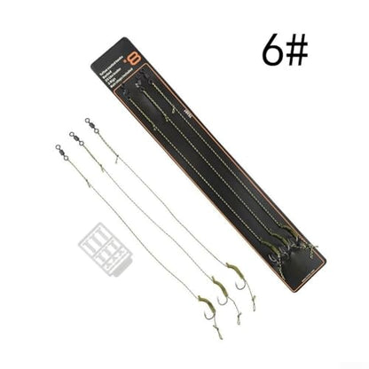 Carp Fishing Hair Rigs Having Curved Barb Steel Hooks and Boilie Bait Rig Stops Sizes 2 or 4 or 6 or 8 Boilies Pellets Meat or Floating Bait Fishing Setup