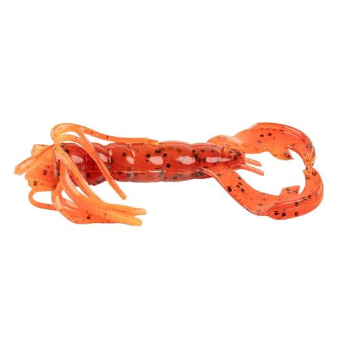 Strike King (RGBLCRW-900) Baby Luau Craw Fishing Lure, Skirted Soft Plastic Finesse Creature Bait, High Action Claws and Skirt, Patented Rage Flange, 3-Inches, 9-Pack, Fire Craw