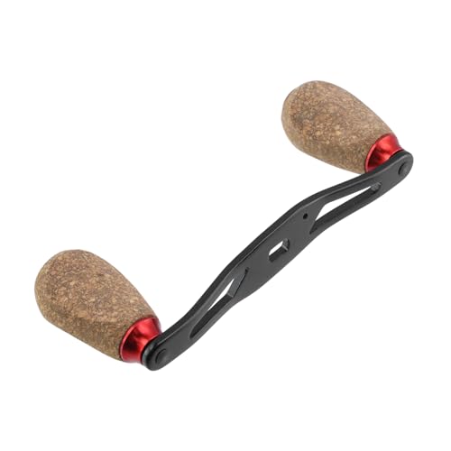Fishing Reel Handle Replacement Parts Red Fishing Baitcasting Reel Handle Rocker Arm Girp Fishing Rod Spinning Reel Grip with Wood Knob - color: Red