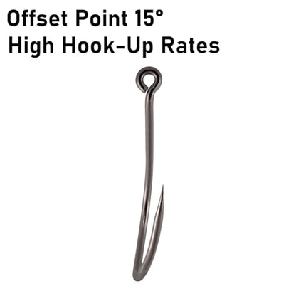 Dr.Fish 50 Pack Big River Bait Hooks Catfish Fishing Hooks Live Bait Offset Freshwater River Fishing Trotline Catfish Tackle - size: #10-50 Pack