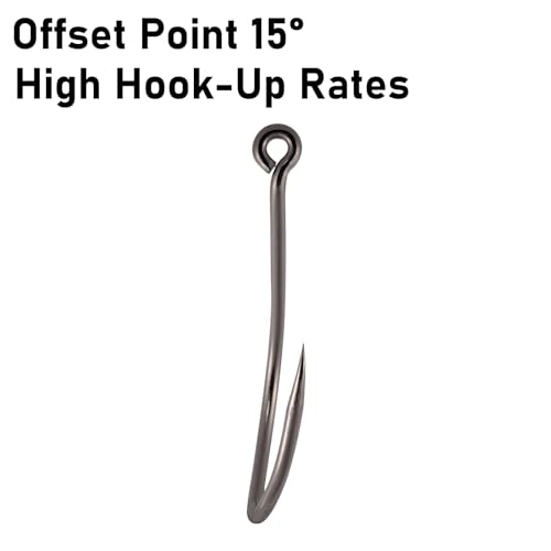 Dr.Fish 50 Pack Big River Bait Hooks Catfish Fishing Hooks Live Bait Offset Freshwater River Fishing Trotline Catfish Tackle - size: #2-50 Pack
