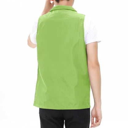 Men Women Outdoor Fishing Vest Zip Up Travel Hiking Summer Outerwear Unisex Mesh Breathable Waistcoat Lightweight - color: Green, size: 3X-Large