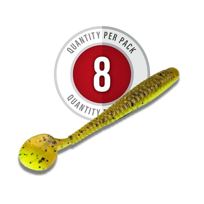 Strike King Rage Slim Swimmer Fishing Lure, Soft Plastic Swimbait, 4-Inches, 8-Pack - color: Guacamole