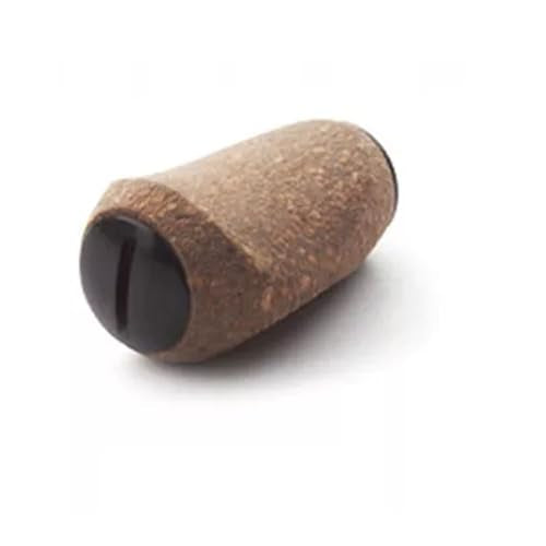 Reel Handle Knob Compatible with Abu Shimano Daiwa Soft Rubber Cork Wood Spinning Baitcasting - color: Black