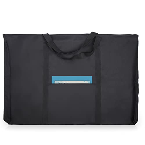 JJRING Dacron Light Weight Art Portfolio Tote Bag, 25'' x 37'' for 24'' x36'' Black Carrying Storage Case For Poster, Sketching, and Drawing - size: 24''*36''