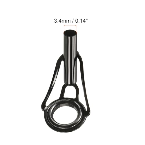 PATIKIL Tube Dia Fishing Rod Tips Repair Kit, Stainless Steel Black Guide Ring for Fishing - size: 3.4mm