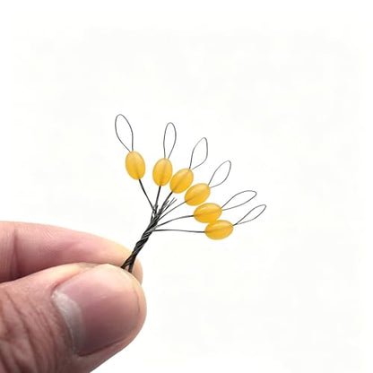 Super Big Fishing Stops Soft Silicone Luminous Glow Fishing Bobber Stopper,6 in 1 Beads Float Sinker Stops - color: Yellow, size: XL-300PCS