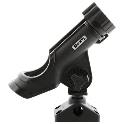 Scotty #230 Powerlock Rod Holder with #241 Side/Deck Mount, Adjustable Boat Fishing Rod Holder, Universal Cradle Design, Side or Deck Mount Installation, Marine-Grade Construction - color: Black