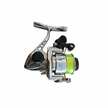 ‌Mini 100 Metal Spinning Reel – Compact 4.3:1 Gear Ratio Fishing Reel for Ultralight Rods, Freshwater Panfish & Trout, Reversible Handle Design (3.1 x 2.7 in)‌