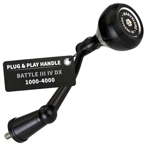 Foldable Power Handle for Penn Pursuit III IV, Battle III IV DX, Conflict I Spinning Fishing Reel Replacement Handle - size: For Battle III IV DX 2500-4000 Thread