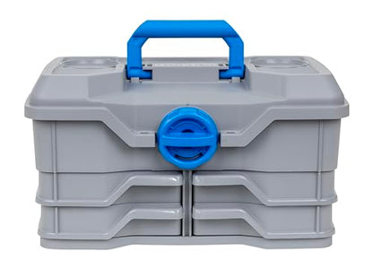 Flambeau Outdoors Next Gen 4/0 Medium Fishing Tackle Box - 4 Pivot Trays, 23 Compartments, Includes 25-piece Tackle Kit, Fishing Tackle and Gear Storage, Fishing Lure Organizer, Light Gray - size: Medium - With Tackle Kit - Light Gray