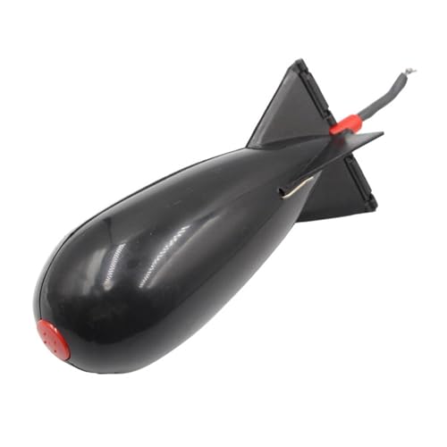 Carp Fishing Tackle, 5.5x5.5x14.5cm Rocket Shape Spod Fishing Feeders | Float Lure Bait Holder Container, Spomb Pellet Feeders for Position Outdoor Tools - color: Black