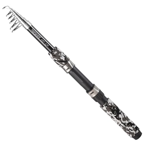 Tripquips 6.9FT Telescopic Fishing Rod - Lightweight Spinning Fishing Pole for Freshwater and Saltwater Anglers - color: GRAY