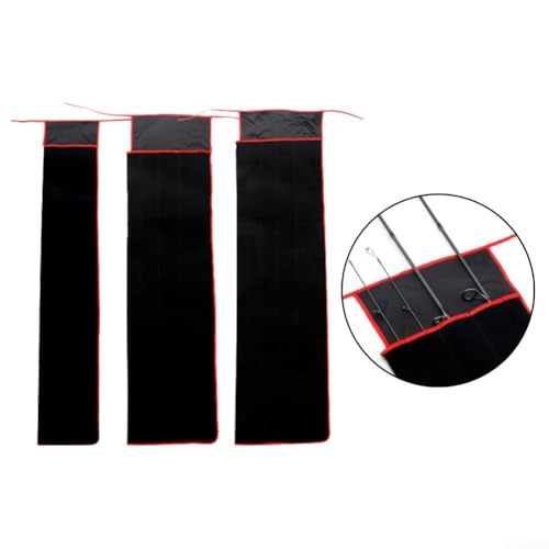 Cloth Fishing Rod Cover, Waterproof Oxford Cloth Fishing Rod Bag, Fishing Pole Sleeve, Scratch-proof Protective Bag For Fishing Rod, Protector Pouch Bags With 1-5 Compartments(B)