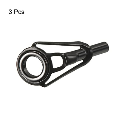 PATIKIL Tube Dia Fishing Rod Tips Repair Kit, Stainless Steel Black Guide Ring for Fishing - size: 2.6mm