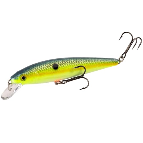 Strike King KVD Jerkbait 2 Hook - color: 538 - Chartreuse Sexy Shad, size: 4.5 in, 3/8 oz