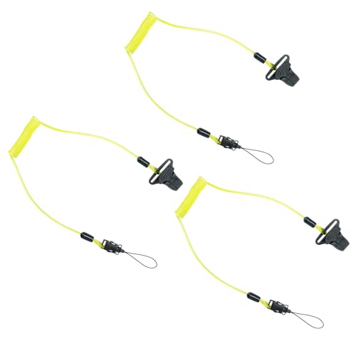 MELOTOUGH Coiled Lanyard,Hard Hat Lanyard with Clamp End,No Snag Design for Hard Hat,Weight Capacity 2lbs - color: Yellow