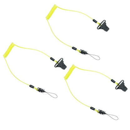 MELOTOUGH Coiled Lanyard,Hard Hat Lanyard with Clamp End,No Snag Design for Hard Hat,Weight Capacity 2lbs - color: Yellow