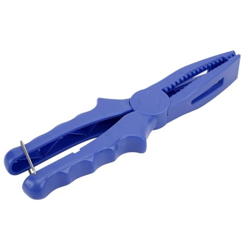 2 Pcs Fishing Pliers 8.1 Inch – ABS Fish Grip Clamp with Ergonomic Handle and Lanyard for Saltwater and Freshwater Fishing, Lightweight Portable Tackle Tool - color: Blue