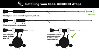 13 FISHING - Ice Reel Anchor Wrap Bands - color: White