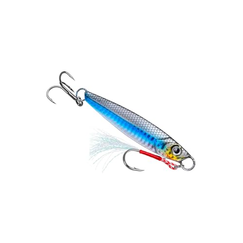 Treble Hook Fast Sinking Jigging Baits Jigs Lure 13g/30g/60g Hard Metal Jigging Spoon Lures Saltwater Fishing Lure - color: ColorB 17G