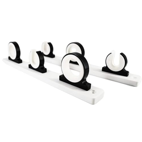 MARINE CITY 3-Rod Reel Fishing Rod Storage Hanger Rack with White Poly Board – Aluminum Black Powder Coating, Ideal for Marines, Boats, Vans, and Cars (Pack of 1) - color: 3 Rod (Aluminum, Black)