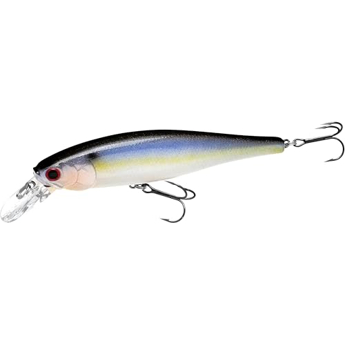 LUCKY CRAFT Pointer 100SP, Jerkbait Side by Side Action Tournament Winning Perfect Wobbling Freshwater Lake Bass Fishing Champion Bait - color: 183 Pearl Threadfin Shad