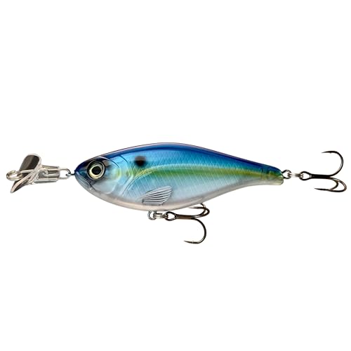Headbanger Cranky Shad Slow-Sink Hard Lure (2-1/2", 3", 4" & 5") – Patented Erratic “Headbanging” Action Crankbait for Freshwater Bass, Walleye & Perch – 1/3 oz with Premium VMC Hooks - color: Sexy Shad, size: 4"