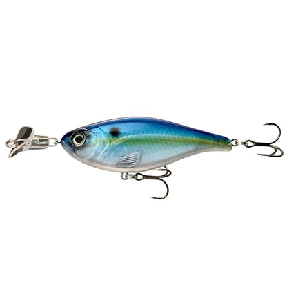 Headbanger Cranky Shad Slow-Sink Hard Lure (2-1/2", 3", 4" & 5") – Patented Erratic “Headbanging” Action Crankbait for Freshwater Bass, Walleye & Perch – 1/3 oz with Premium VMC Hooks - color: Sexy Shad, size: 4"