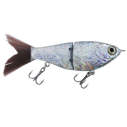 HADORAM Lure Slow Sinking Glide Bait with Fur Tail Lifelike Fishing Tackle for Trout Shad Bass Musky - color: 4.7in-3Pcs