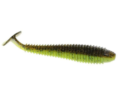 Strike King Rage Swimmer Saltwater Soft Bait Fishing Lure, 3.75", Wide-Bodied Paddle Tail - color: Gaucamole