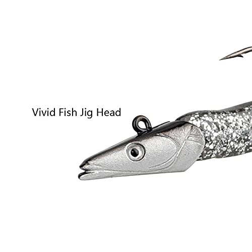 Lead Head Jigs Soft Lures for Hunting or Fishing Lures Swimbaits with Hooks,Artificial Fishing Baits for Saltwater & Freshwater(5pcs/Set) - color: 1.20oz-6.3"