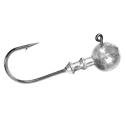 AMYSPORTS Bass Saltwater Jig Head Hooks Freshwater Sharp Jig Hooks Lead Round Ball Fishing Jigs Lead 1/8oz-1/2oz - size: Size3 (1/4oz.) 25 pcs