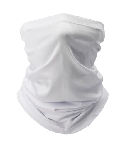 Fishing Neck Gaiter, Sun Protection Face Mask, Cooling Neck Shield Scarf Cycling Balaclava Bandana for Men and Women - color: White