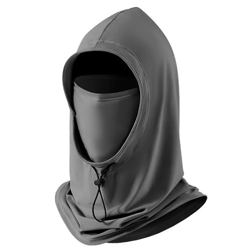 Balaclava Face Mask, UV Sun Protection Summer Cooling Breathable Hood Full Head Cover for Men Women Fishing Cycling Hiking - color: Elastic: Darkgray