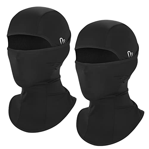 Cooling Balaclava Face Mask for Men Women,Summer Ice Silk Full Face Cover Sun UV Protection for Motocycle Cycling - color: 2black