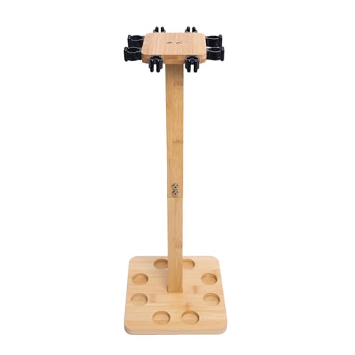 Fishing Pole Rod Racks—Floor Stand Bamboo Fishing Gear Equipment Storage Organizer, Easy Installation - Square rods holder - style: holds up 8 rods