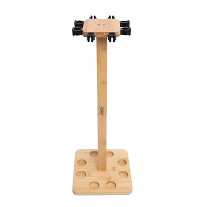 Fishing Pole Rod Racks—Floor Stand Bamboo Fishing Gear Equipment Storage Organizer, Easy Installation - Square rods holder - style: holds up 8 rods