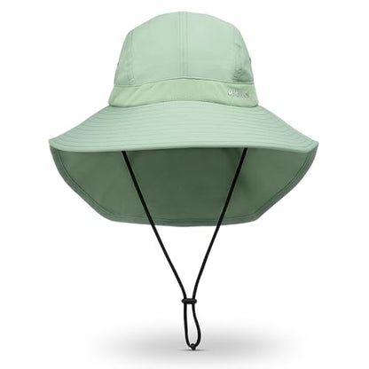 Cooling Sun Defender Sun Hat, UPF 50 UV Protection for Men Women, Wide Brim Outdoor Hat for Hiking, Fishing, Beach, Gardening - color: Hedge Green
