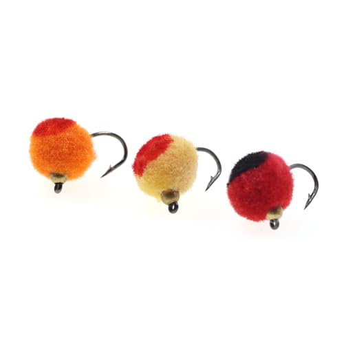 12pcs Brass Bead Head Glo-Bug Egg Fly Nymph Wet Fast Sinking Fly Trout Char Grayling Fly Fishing Lure Baits