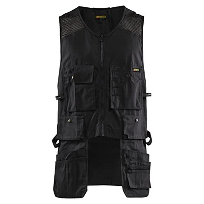 Blaklader Men's Ripstop Kangaroo Mesh Work Vest with Utility Pockets - color: Black, size: Medium